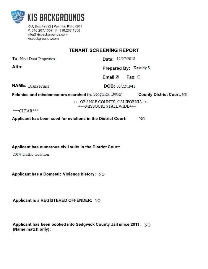 Clear Tenant Report